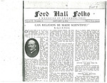 Ford Hall Forum Folks newsletter, vol. 2, no. 11, 01/04/1914