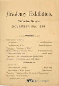 Program for the Academy exhibition