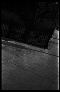 Iron fence at the corner of lot at Massachusetts Avenue and Waterhouse Street