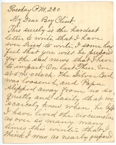 Letter from Martha Brann to Clinton T. Brann