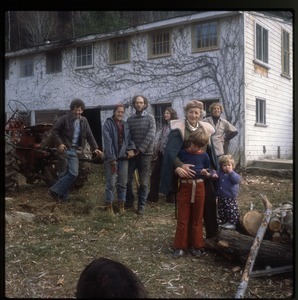 Dan Keller (far left), Nina Keller (center rear) and other farmers at Wendell Farm