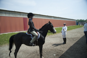 Three County Fairground: young boy on horseback