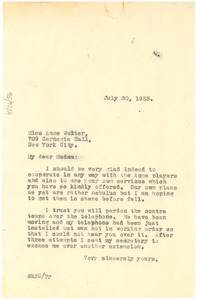Letter from W. E. B. Du Bois to Anne Wolter