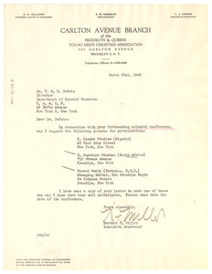 Letter from Herbert T. Miller to W. E. B. Du Bois