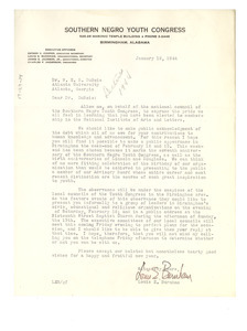 Letter from Southern Negro Youth Congress to W. E. B. Du Bois