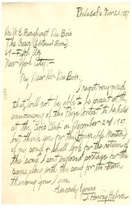 Letter from J. Harvey Hebron to W. E. B. Du Bois