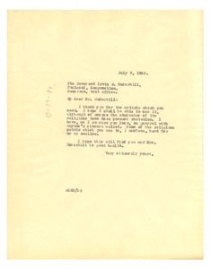 Letter from W. E. B. Du Bois to Rev. Irvin W. Underhill