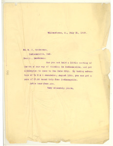 Letter from W. E. B. Du Bois to W. B. Henderson