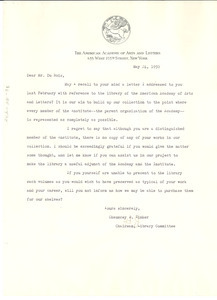 Letter from American Academy of Arts and Letters to W. E. B. Du Bois
