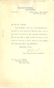 Letter from United States President to W. E. B. Du Bois