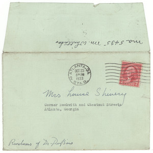 Letter from Atlanta University Library to Louie Shivery