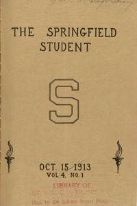 The Springfield Student (vol. 4, no. 1), October 15, 1913