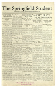 The Springfield Student (vol. 13, no. 03), Oct. 13, 1922