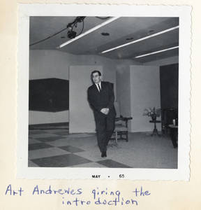 Art Andrewes giving the Introduction, 1965