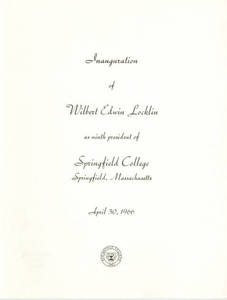 Wilbert E. Locklin Inauguration Brochure (April 30, 1966)