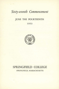 Springfield College Commencement Program (1953)