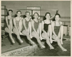 Members of the Springfield College Women's Swimming team