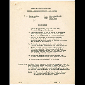 Agenda and minutes from Clergy Committee on Renewal meeting held May 25, 1962