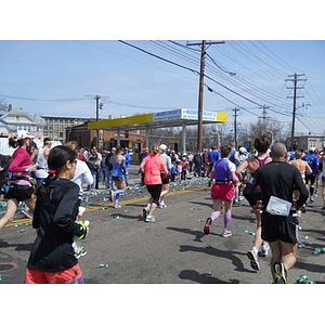 Marathon Runners Near Mile 6 in Framingham