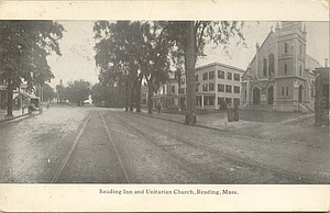 Reading Inn and Unitarian Church, Reading, Mass.