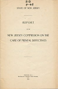 Report of the New Jersey Commission on the Care of Mental Defectives