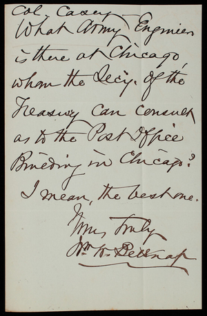 [William] W. Belknap to Thomas Lincoln Casey, May 1875