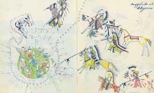 Osage warriors under attack by Cheyenne