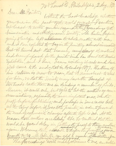 Letter from Benjamin Smith Lyman to Daniel Brinton