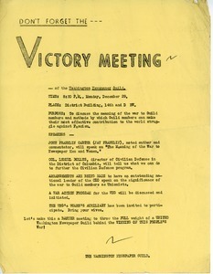 Don't forget the victory meeting