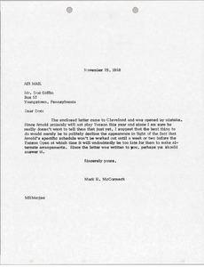 Letter from Mark H. McCormack to Donald W. Giffin