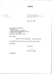 Letter from Frank A. Olson to Mark H. McCormack