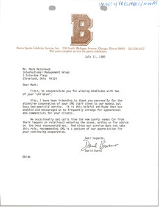 Letter from David Burns to Mark H. McCormack