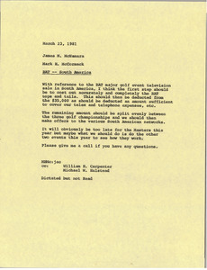 Memorandum from Mark H. McCormack to James M. McNamara