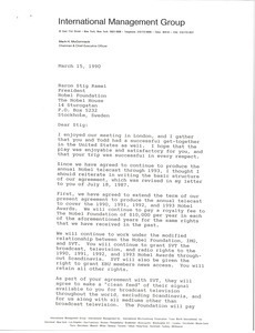 Letter from Mark H. McCormack to Stig Ramel