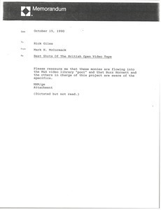 Memorandum from Mark H. McCoramck to Rick Giles