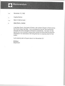 Memorandum from Mark H. McCormack to Hughes Norton