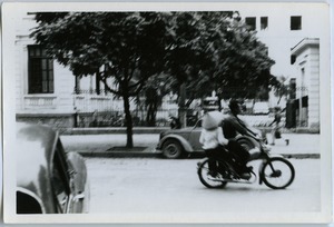 Couple on motorbike, French Quarter