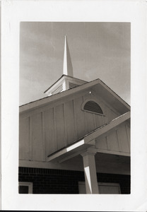 Antioch Church (Blue Mountain, Miss.) after reconstruction (view of the front and spire)