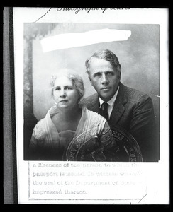Elinor and Robert Frost: passport photo