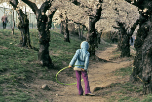 Young girl and her hula hoop