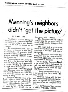 Manning's neighbors didn't 'get the picture' -- Neighbors recall a friendly but secretive family