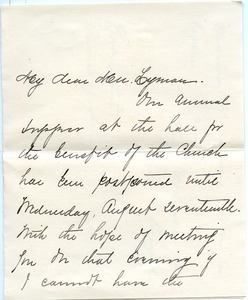 Letter from Alice P. Briggs to FLorence Porter Lyman