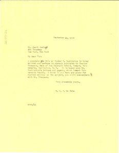 Letter from W. E. B. Du Bois to Jacob Alexrad