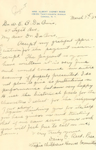 Letter from Daisy Reed to W. E. B. Du Bois - Digital Commonwealth