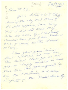 Letter from Elizabeth Moos to Shirley and W. E. B. Du Bois