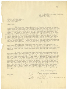 Letter from Edna Wortley Underwood to W. E. B. Du Bois