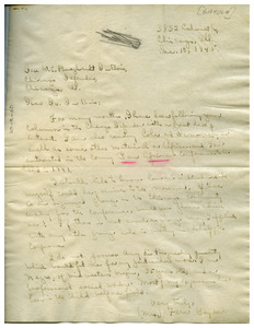 Letter from Fern Gayden to W. E. B. Du Bois