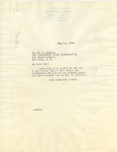 Letter from W. E. B. Du Bois to the Dictaphone Sales Corporation