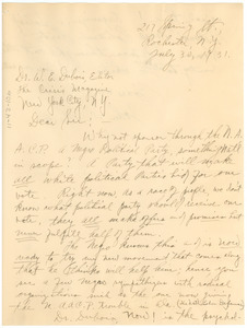Letter from John A. Martin to W. E. B. Du Bois