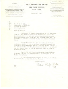 Letter from Phelps-Stokes Fund to W. E. B. Du Bois